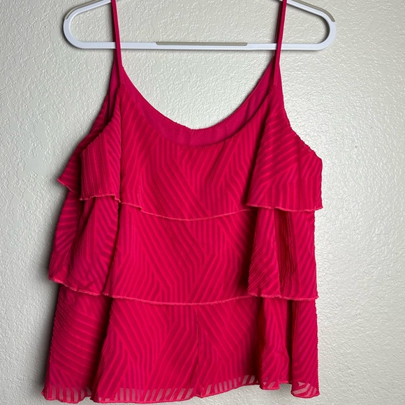Anthropologie AMADI Hot Pink Ameline Layered Cami Tank Top Size L - Picture 8 of 8